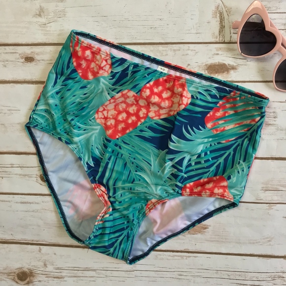 LAST ONE High Waist Sporty Pineapple PinUp Bikini - Picture 4 of 8